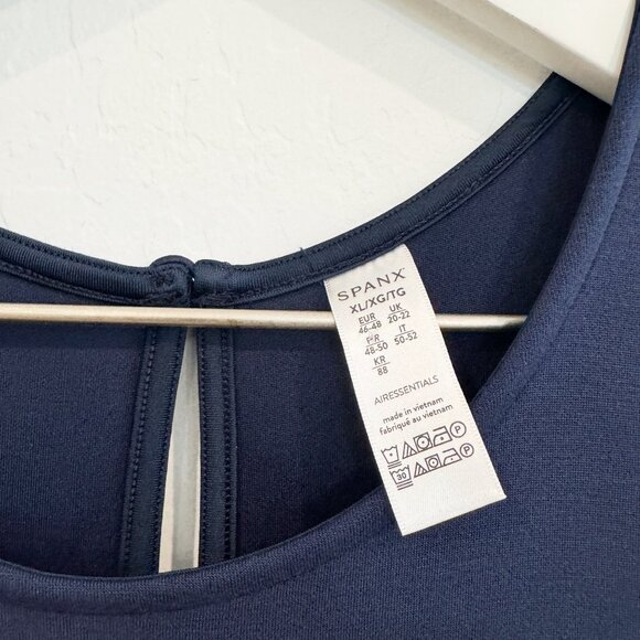 Spanx AirEssentials Sleeveless Knit Jumpsuit Athleisure One Piece Navy Blue XL - Picture 6 of 10